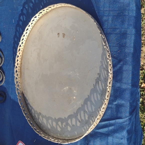 Solid Silver Antique Serving Platter - Picture 1 of 3